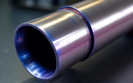 Dettaglio di uno scarico sportivo in titanio su misura